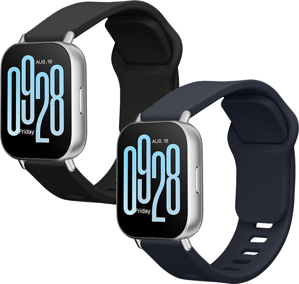 kwmobile 2x Sportarmband kompatibel mit Xiaomi Redmi Watch 5 Active / Watch 5 Lite Armband - Fitnesstracker Band Set aus TPU Silikon