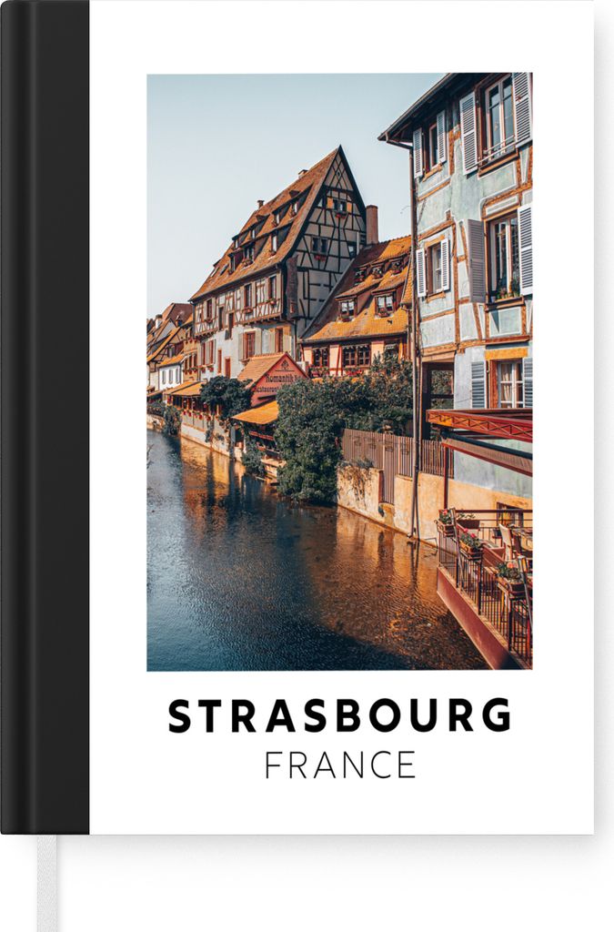 MuchoWow Notizbuch Tagebuch Haushaltsbuch Notebook A5 Frankreich - Wasser - Haus - Notizblock - Notizheft - Notebook - Schreibblock - Papier