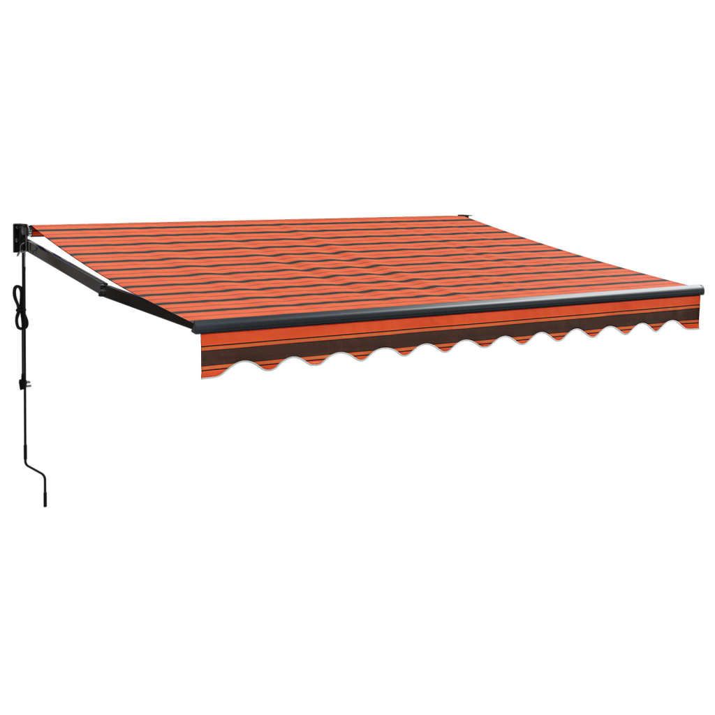 Elektrische Markise mit Kurbel Orange und Braun 3x2,5 m