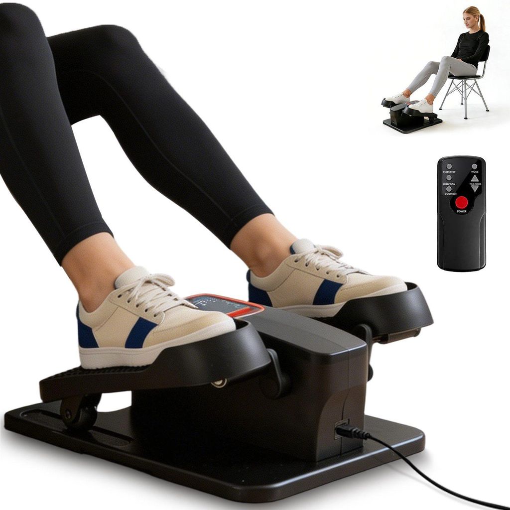 ZMH Mini Crosstrainer Elektrischer Untertisch Zuhause Fernbedienung Display 12 Geschwindigkeiten Leise Stepper für Senioren Jugendliche
