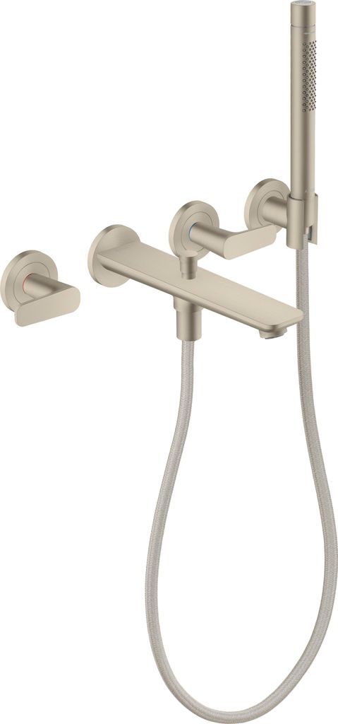 hansgrohe AXOR Citterio C 3-Loch Wannenarmatur Unterputzmodell für Wandmontage, mit Handbrause, 49480820