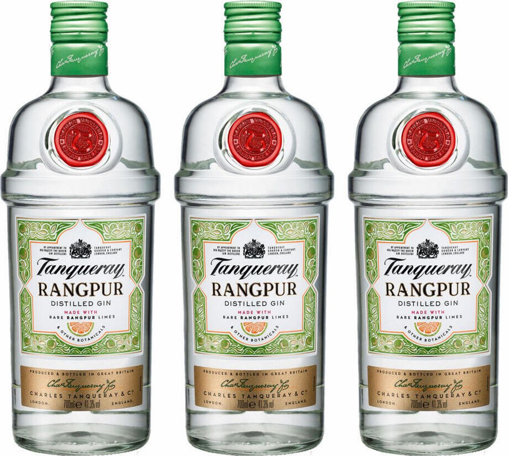 Tanqueray Rangpur, 3er, Destillierter Gin, Alkohol, Alkoholgetränk, Flasche, 41.3%, 700 ml, 734133