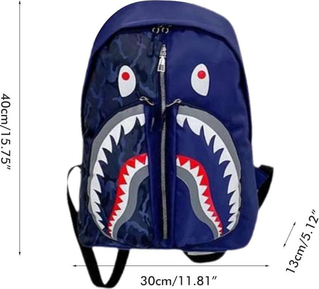 Graffiti Shark Backpack Personalized School Bag Bookbag Zdjęcie produktu 