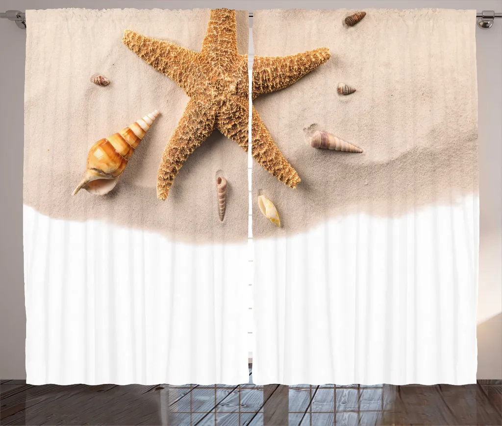 Tenda Rustica Conchiglie ABAKUHAUS 280x225cm | Arredo Mare Shabby