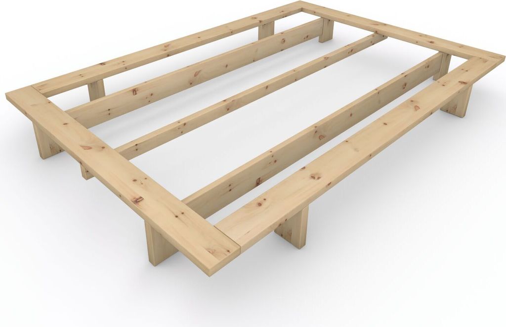 Massivholzbett im japanischen Stil "Komorebi" 140x220 Zirbe