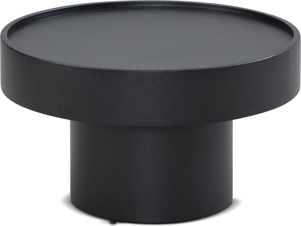 WOHNLING Couchtisch 60x60x36 cm Metall Schwarz Sofatisch Rund Wohnzimmertisch in Pilz-Form Kaffeetisch Eisen Kleiner Tisch Beistelltisch Wohnzimmer