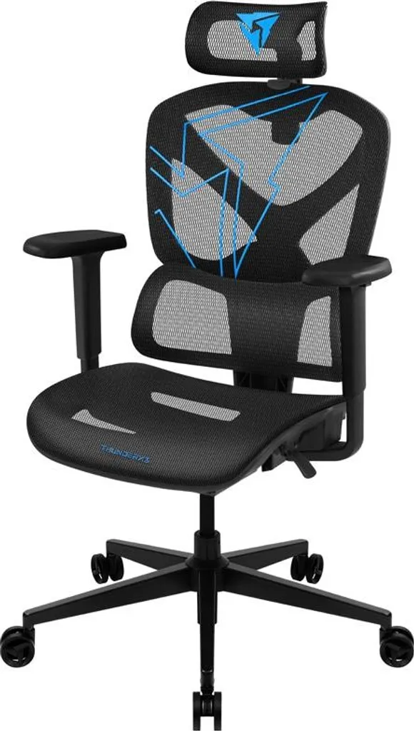 Chaise de Bureau Gaming ThunderX3 YTC-Mesh Noir Bleu Idéale Stream et Jeu