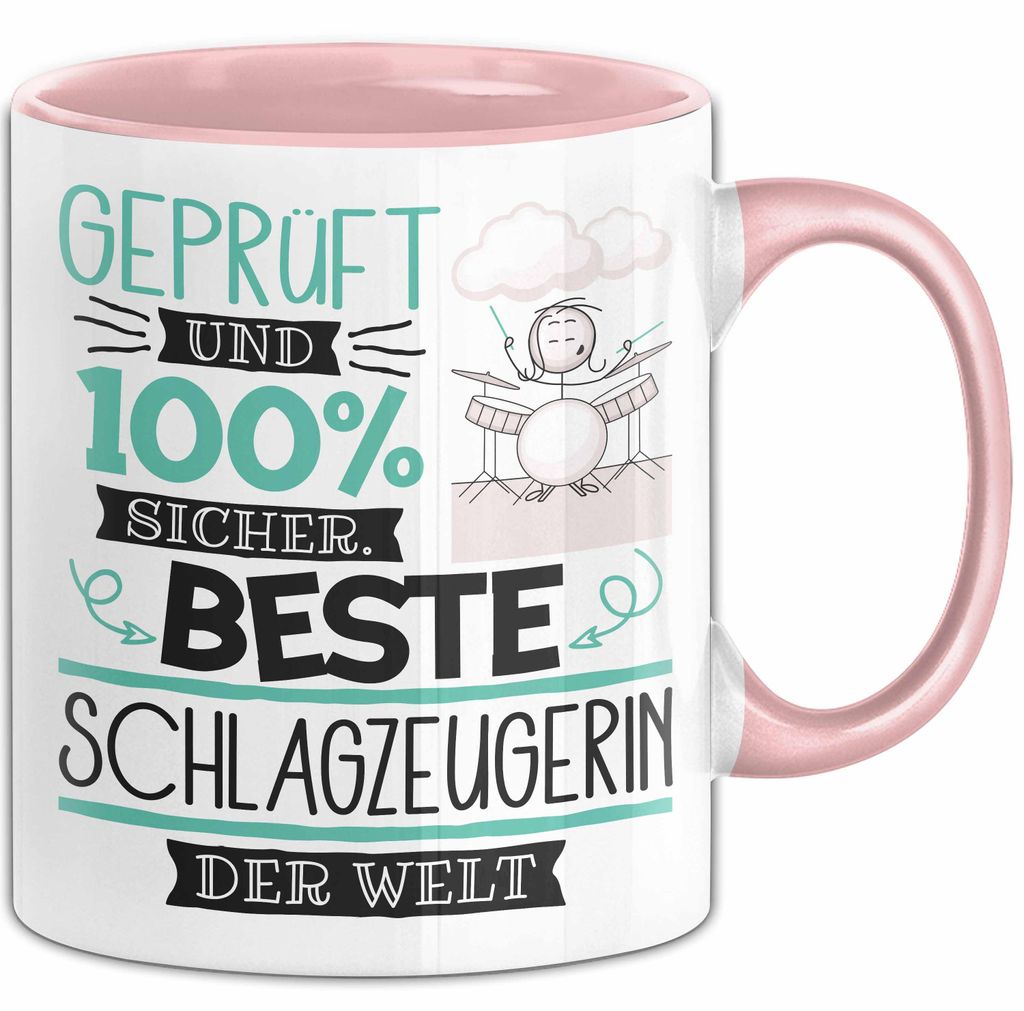 Beste Schlagzeugerin Der Welt Tasse Geschenk für Eine Schlagzeugerin Und Sicher Geschenkidee Geburtstag Weihnachten (Rosa)