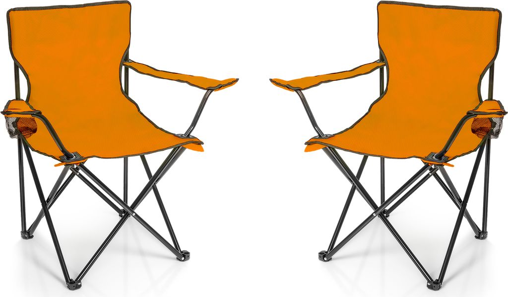 BigDean 2x Faltstuhl ORANGE Campingstuhl Anglerstuhl mit Produktbild 