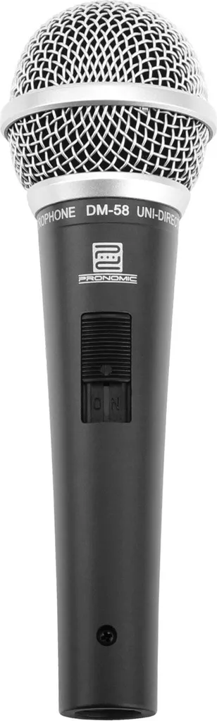 Microphone dynamique Pronomic DM-58 anti-larsen avec pince de support
