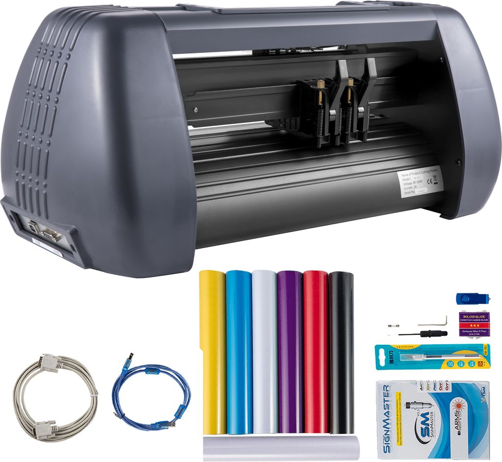 SucceBuy Vinyl-Schneidemaschine, 375-mm-Drucker, maximaler Papiervorschub von 14 Zoll, einstellbare Kraft und Geschwindigkeit, Plotter-Schneideger...