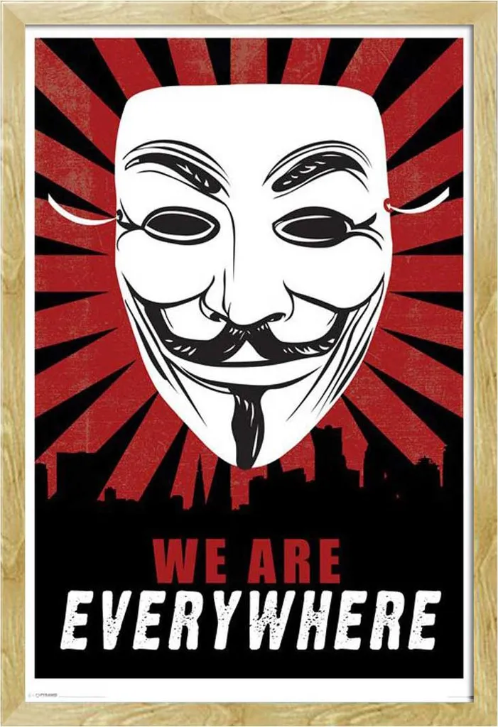 Tableau Mural Guy Fawkes et Cadre en Bois Hêtre Shinsuke pour Déco Loft