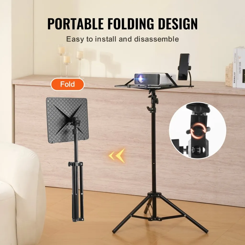Trépied vidéoprojecteur télescopique et support ordinateur portable
