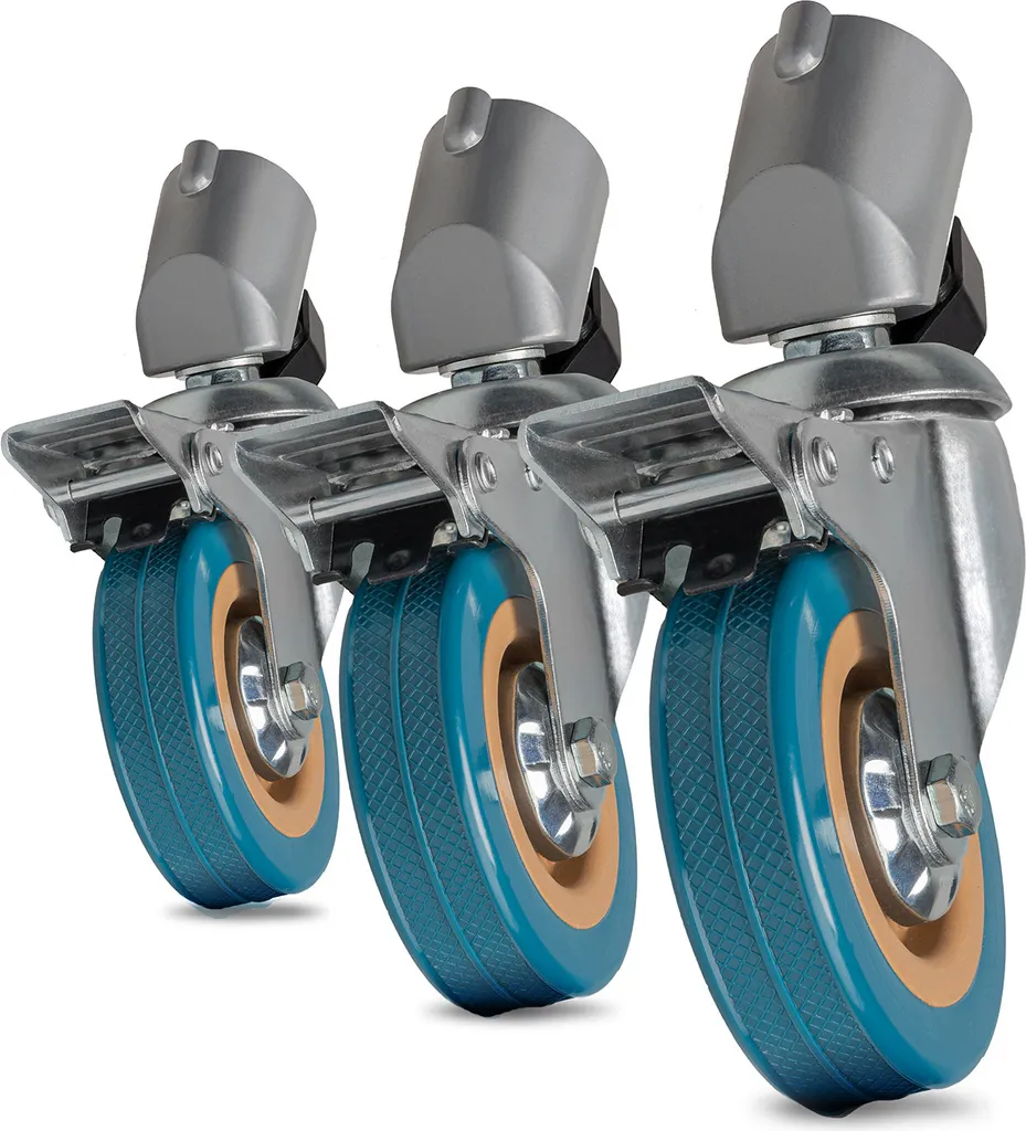 Set 3 Ruote Walimex Pro 75mm per Stativi 22-25mm | Metallo e Gomma