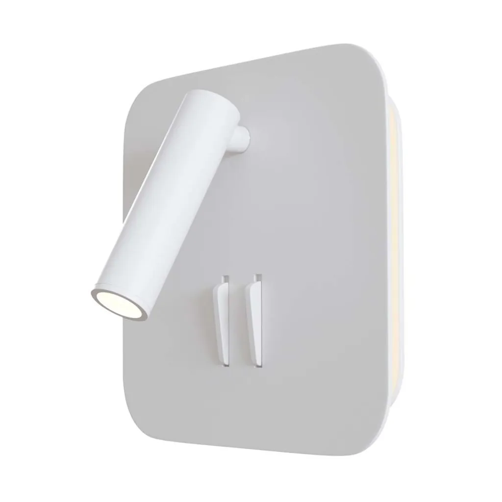 Applique a LED, faretto mobile, metallo bianco - 1