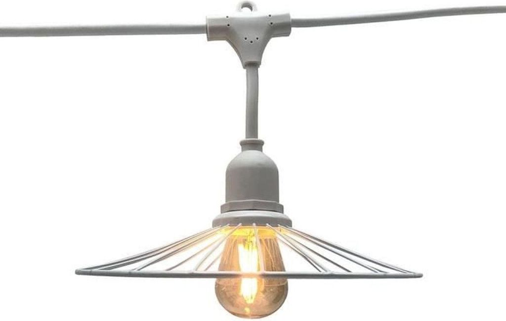 6 m lange Lichterkette für den Außenbereich – 10 Glühlampen – E27 – Warmweißes LED-Licht