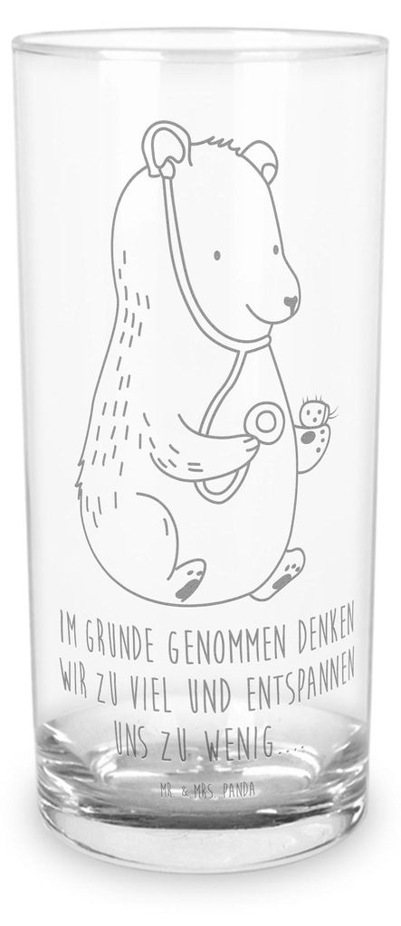 Mr. & Mrs. Panda Trinkglas Bär Arzt 400 ml - Transparent - Geschenk, Longdrinkglas, Ärztin, Teddy, Saftglas, Tumbler, Doktorin, Doktor, Glas, Pro...