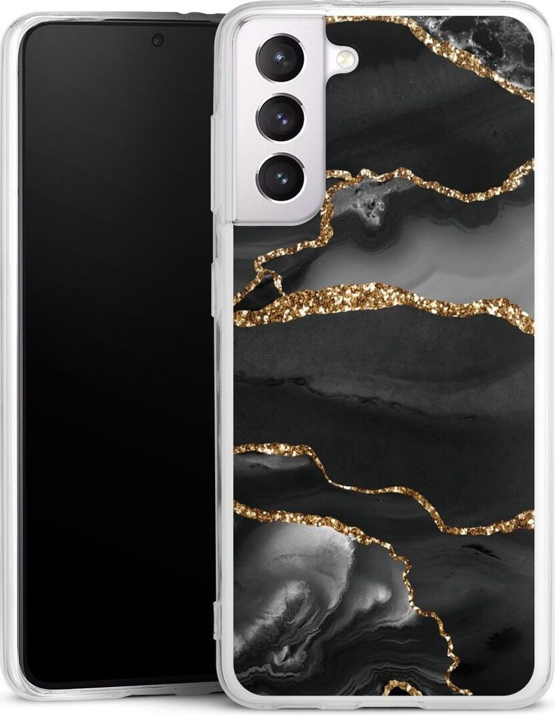 DeinDesign Handyhülle für Samsung Galaxy S21 5G Silikon Hülle Case Smartphone Schutzhülle Glitzer Look Marmor Muster