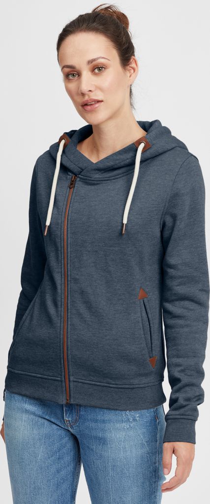 OXMO OXVicky Sweat Zip-Hoodie Damen Sweatjacke Kapuzenjacke Hoodie mit Kapuze Kordel Reißverschluss Eingrifftaschen Regular fit