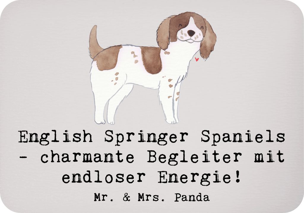 Mr. & Mrs. Panda Kühlschrankmagnet English Springer Spaniel Charme - Grau Pastell - Geschenk, Hunderasse, aktiv, endlose Energie, Notizhalter, gut...