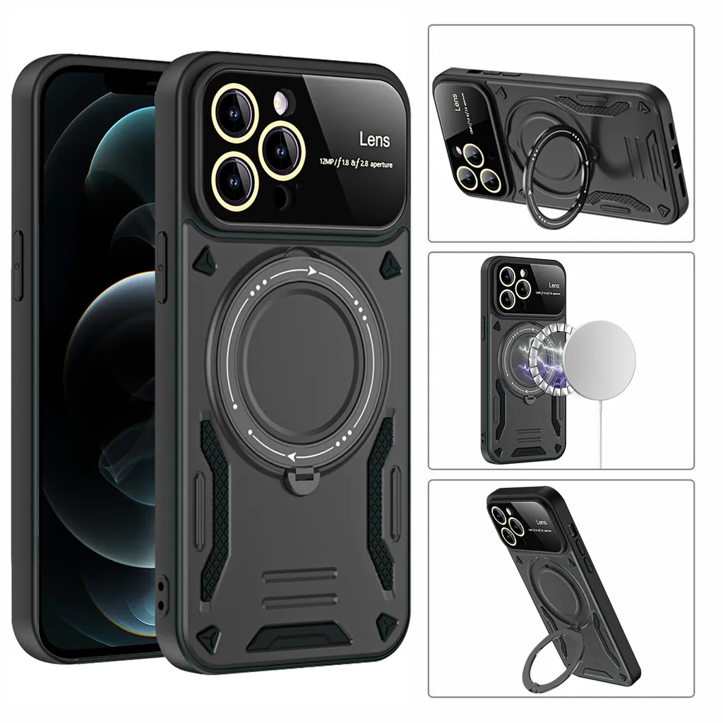 Cover Rugged iPhone 12 Pro Max con Ring Holder e MagSafe Blu - 5