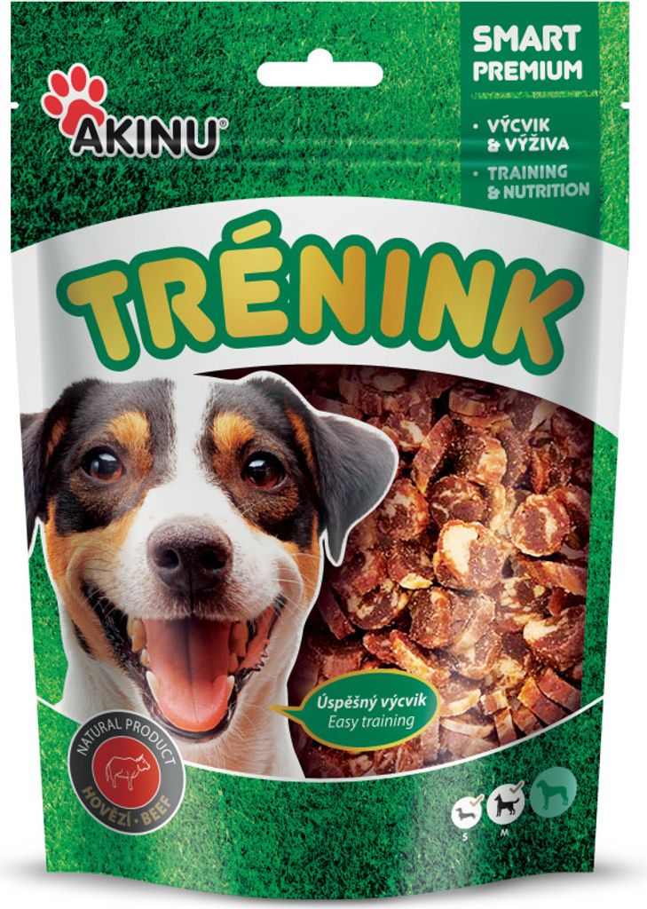 Akinu Trénink Hovězí & treska lupínky pamlsek pro psy 120 g Obrázek produktu 