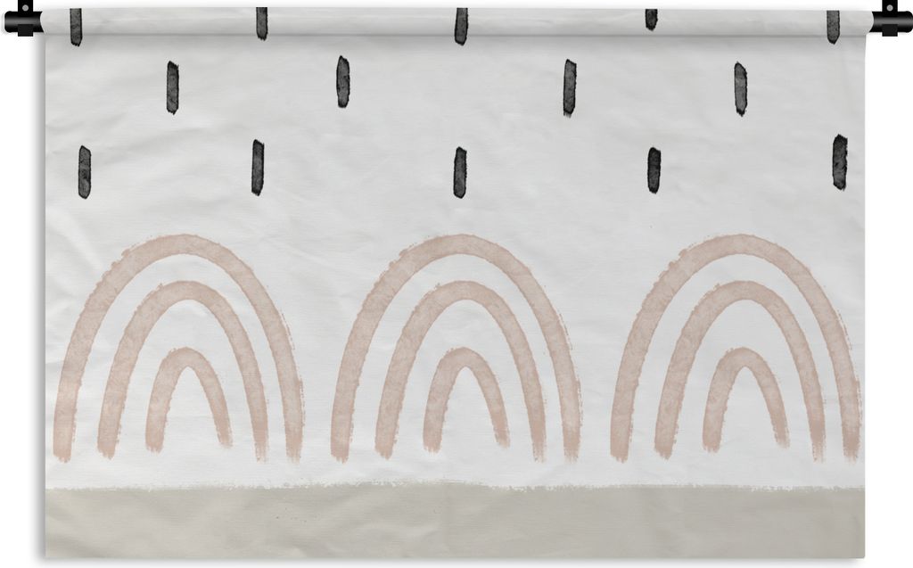 MuchoWow Wandteppich Wandbehang Regenbogen - Pastell - Regen 120x80 cm Tapisserie Dekoration Wandtuch - Wanddekorationen - Wandtücher