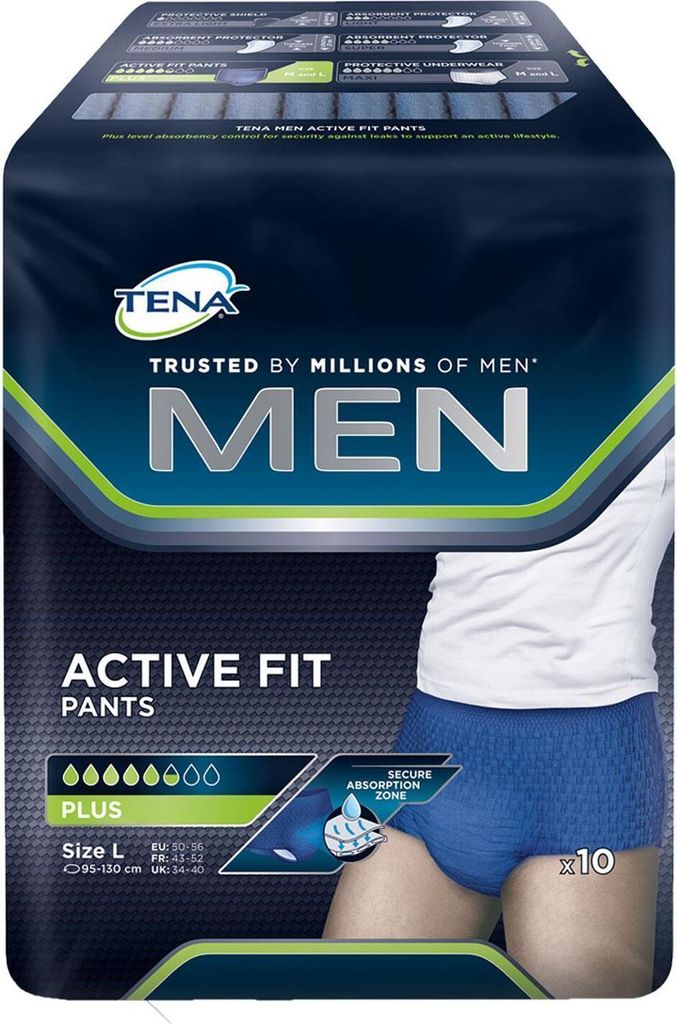 TENA Uomo Pantaloni Active Fit 10 pezzi Plus size L Immagine del prodotto 