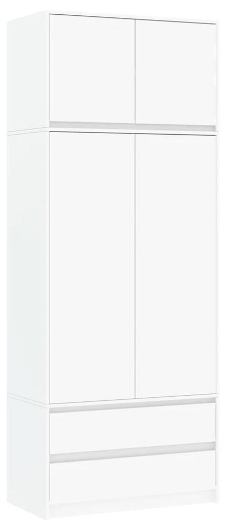 Skříň šatna s nástavcem 90x234 cm FRAMIRE B-9-NTIP bílá Obrázek produktu 