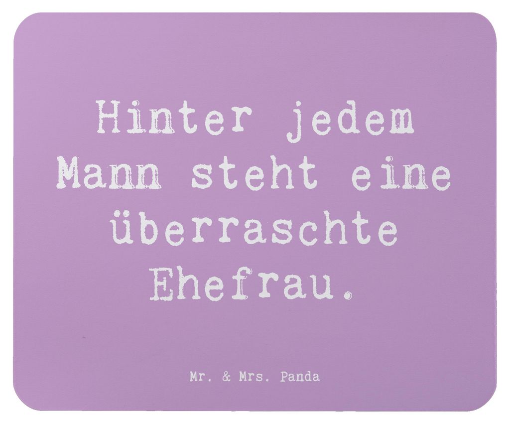 Mr. & Mrs. Panda Mauspad Spruch Überraschte Ehefrau - Lavendeltraum - Geschenk, ironische Sprüche, für, Mouse Pad, Mann, Weihnachten, Mousepad, ...