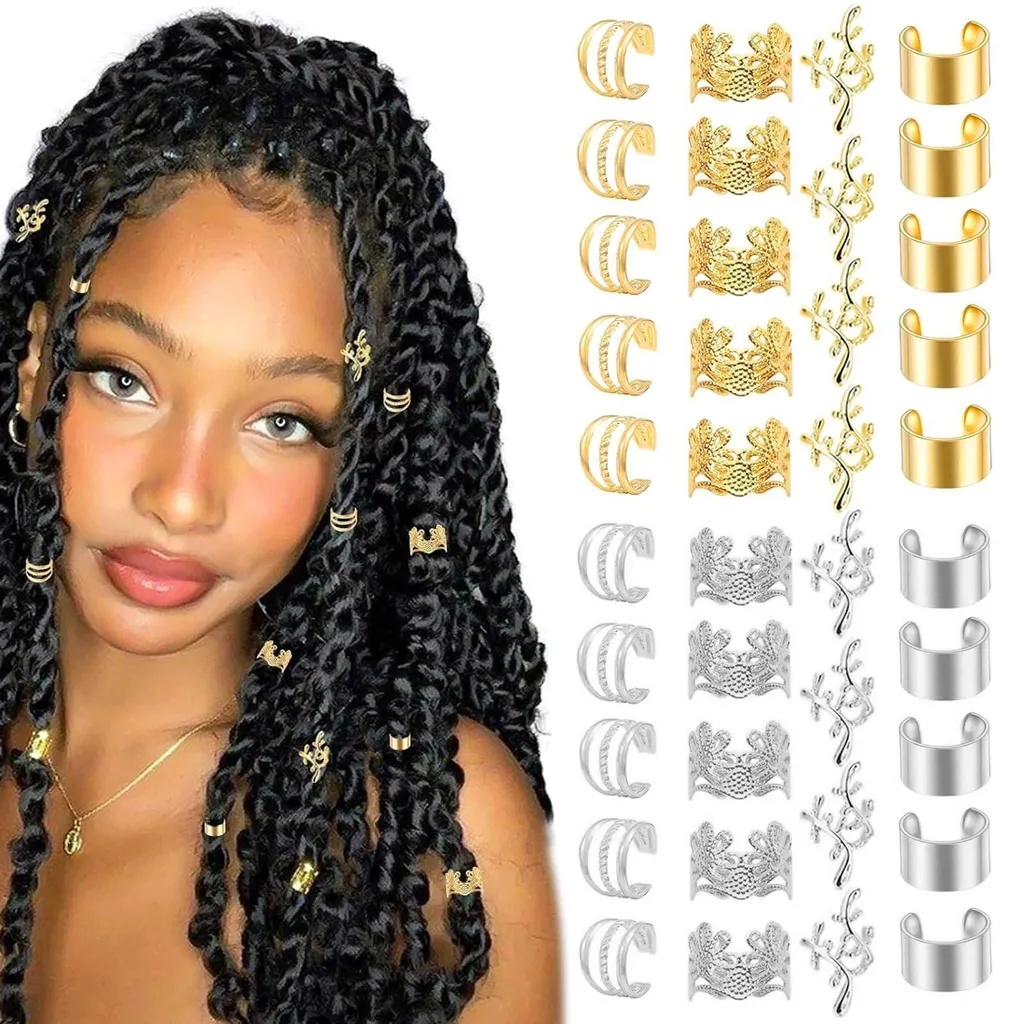 Accessoires Cheveux Mariage et Perles Dorées pour Tresses - Set de 120