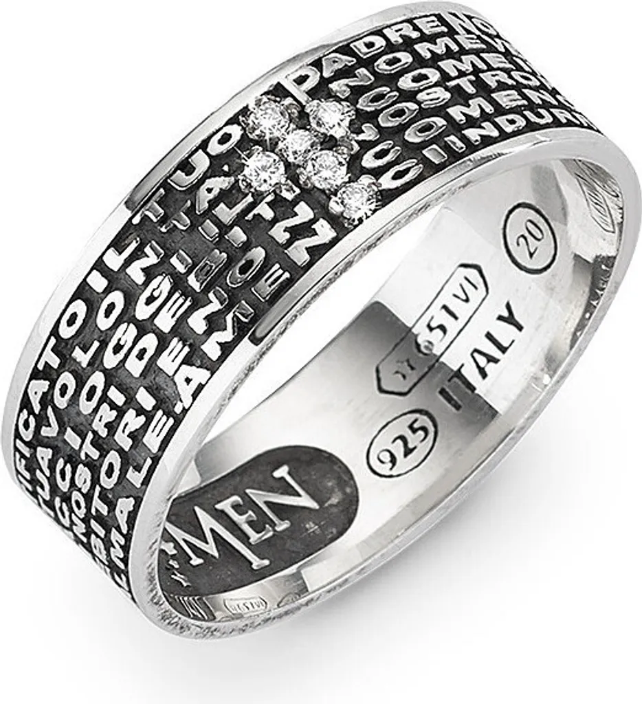 Anello Amen Argento 925 Padre Nostro - Eccellenza Italiana da Uomo