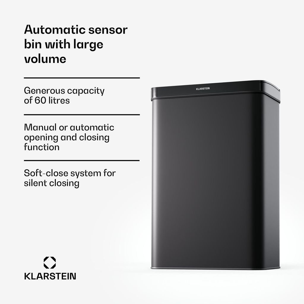 Klarstein Touchless, senzorový odpadkový koš, 60 l, z Obrázek produktu 