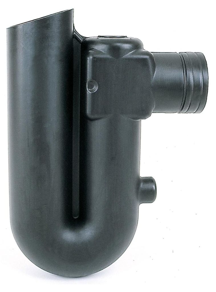 Überlaufsiphon DN 100, schwarzes PE, mit Geruchsverschluss, Produktbild 