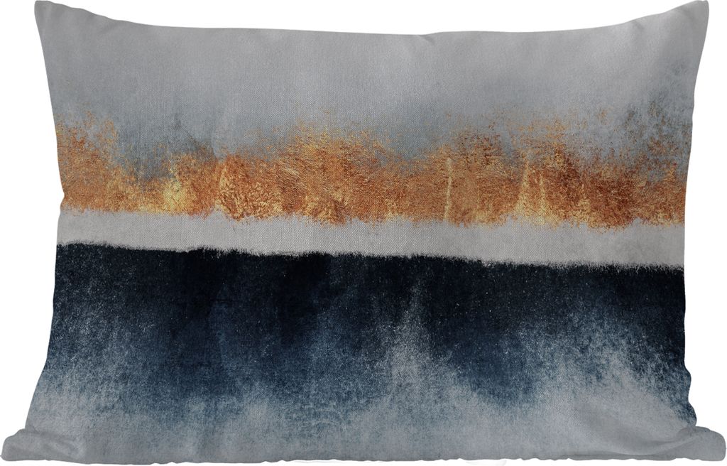 MuchoWow Outdoor Kissen - Gold - Abstrakt - Design - 50x30 cm - Wetterfest - Lounge Kissen - Sofa kissen - Wohnzimmer Dekoration