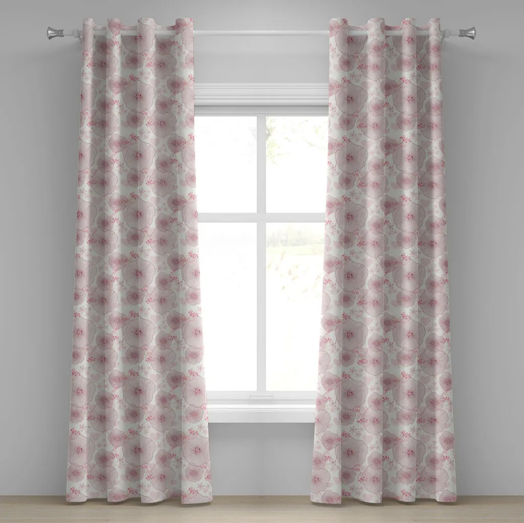 Paire de rideaux de salon à motif floral printemps pour ambiance douce