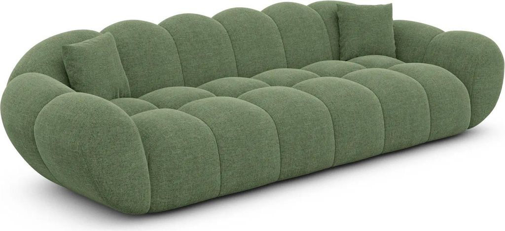 Strukturstoff 4-Sitzer Couch Liva Grün
