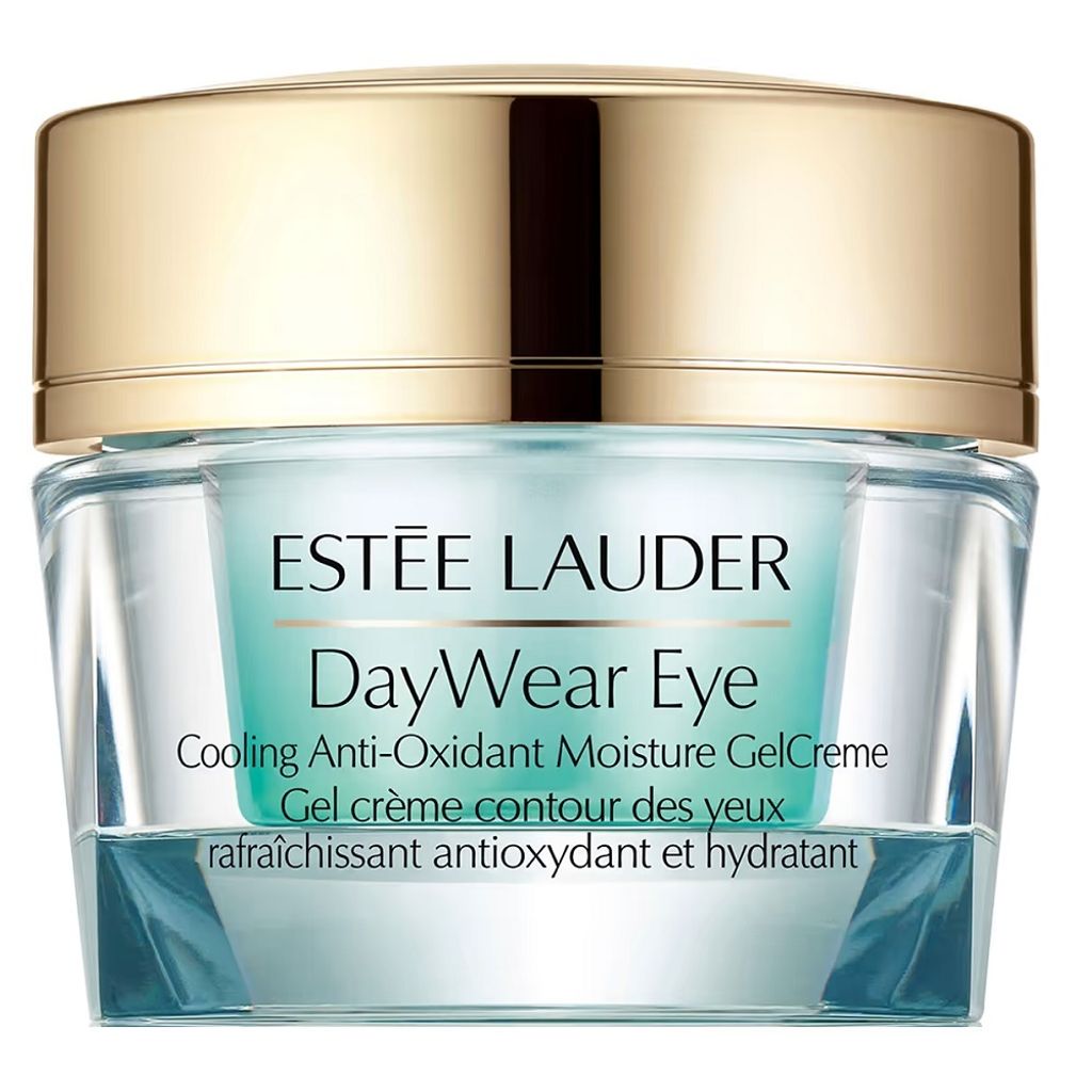 A product shot of an Estée Lauder eye cream jar.