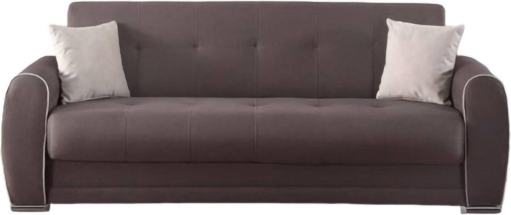 Schlafsofa Dababi, 3-Sitzer-Container-Schlafsofa mit 2 Kissen inklusive, Wohnzimmersofa aus gepolstertem Stoff mit Klick-Klack-Öffnung, 224x85h87 ...