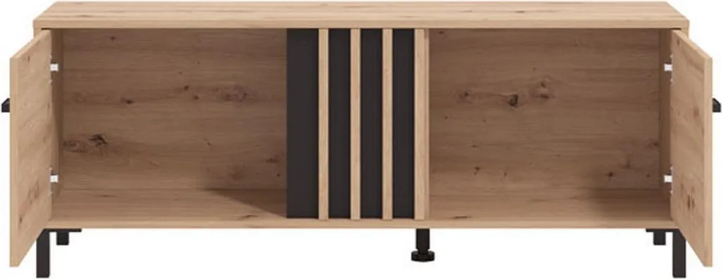 Support TV 132cm pour Salon Moderne - Meuble Forte Chêne Marron Robuste - 6