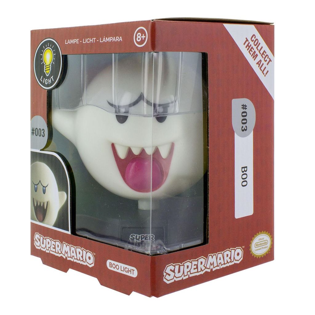 The image shows the retail packaging of a Super Mario Boo Light.