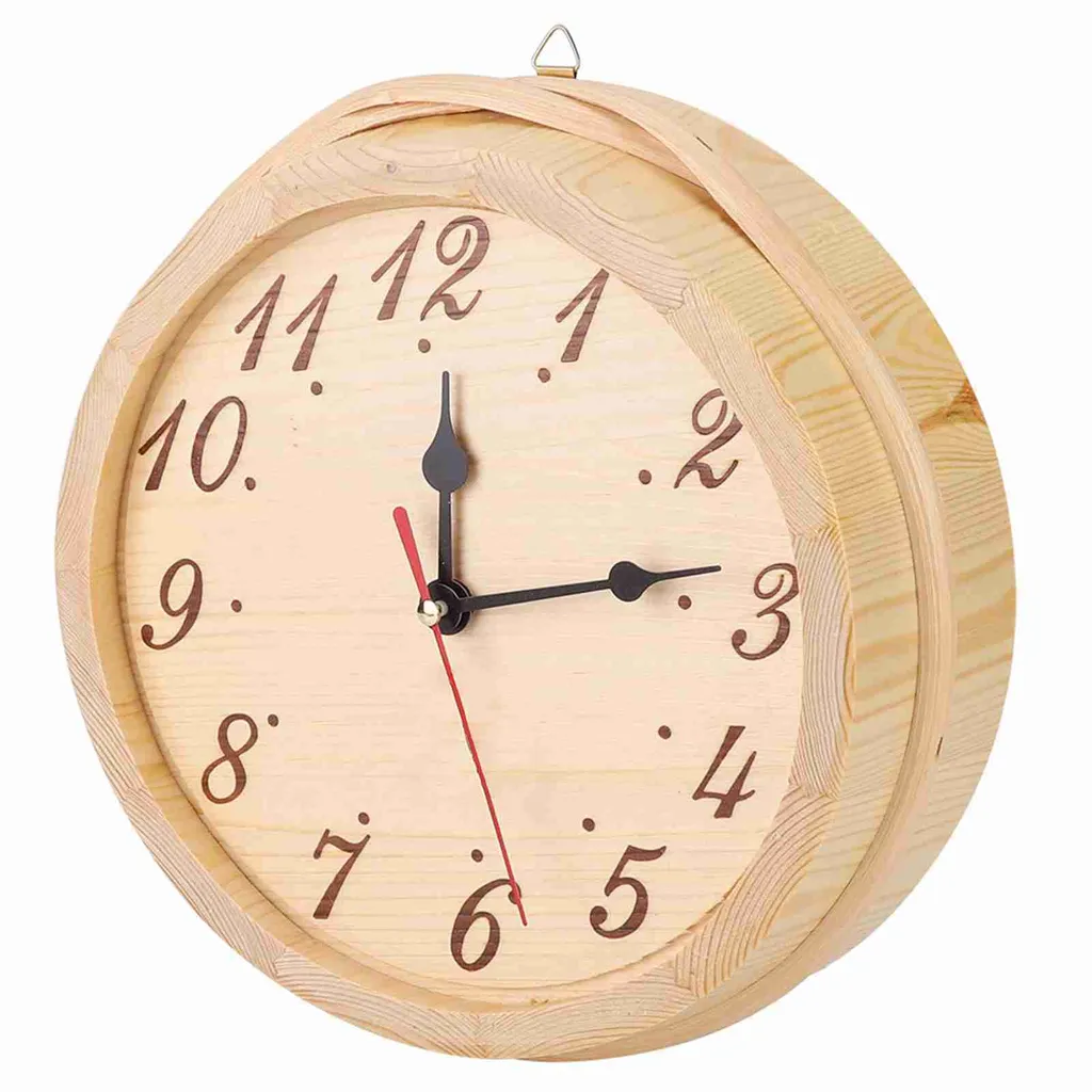 Horloge de sauna avec chiffres lisibles et finition bois haute qualité