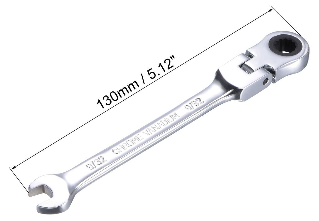 9/32 Inch Ratschen Kombinationsschlš¹ssel flexibler Kopf SAE 72 Z?hne 12 Punkte Kastenende Spannwerkzeug Cr-V