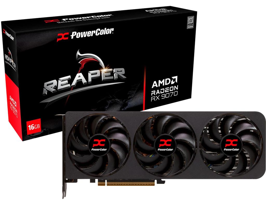 PowerColor Radeon RX 9070 Reaper 16GB, Grafikkarte, (RDNA4, GDDR6, 3x