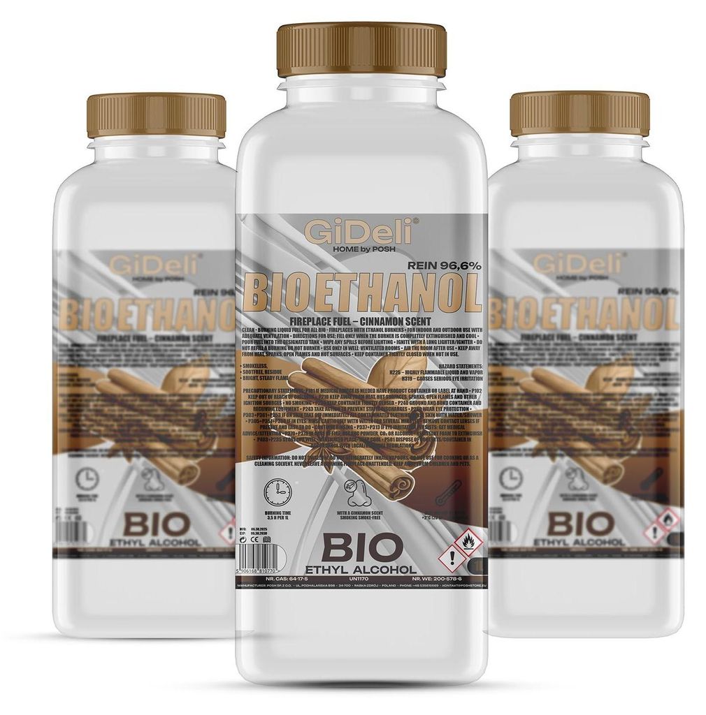 Bioetanol s vôňou škorice 96,6 % 3 l pre krby Universal Bez Obrázok produktu 
