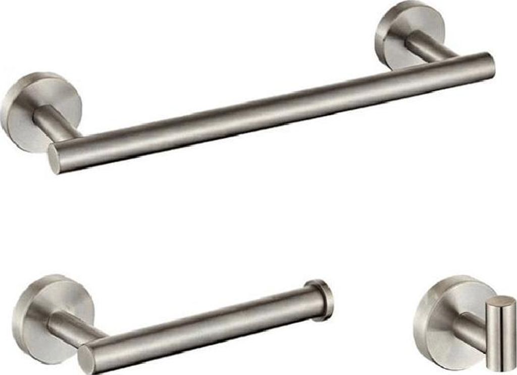 Bad-Accessoires-Set CHARLES 30 Edelstahl gebürstet