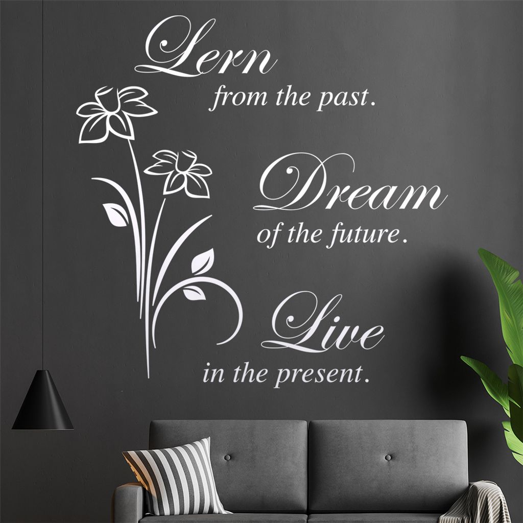 Lern from the past... Wandtattoo in 6 Größen - Wandaufkleber Wall Sticker - Dekoration, Küche, Wohnzimmer, Schlafzimmer, Badezimmer