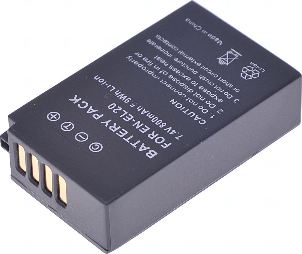 Batterie T6 Energie Nikon EN-EL20, EN-EL20a, 800mAh, 5,9Wh, black