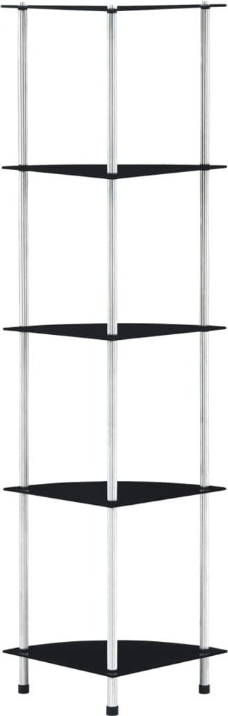 "2026 Promotion" Regal mit 5 Ablagen Schwarz 30x30x130 cm Hartglas - Wohnzimmerschrank CC2592