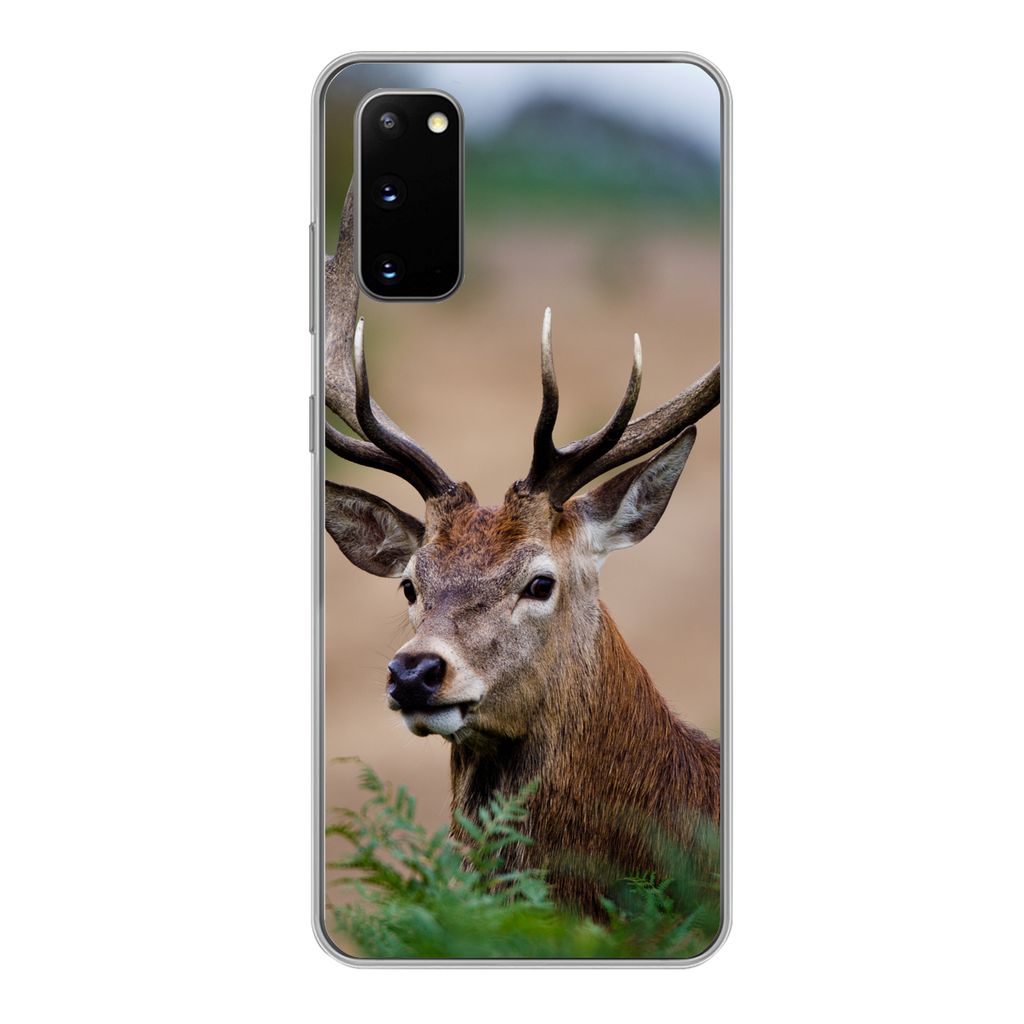 MuchoWow Handyhülle Schutzhülle Hülle für Samsung Galaxy S20 Hirsche - Farne - Natur Silikon Softcase Handy Hülle - Bild